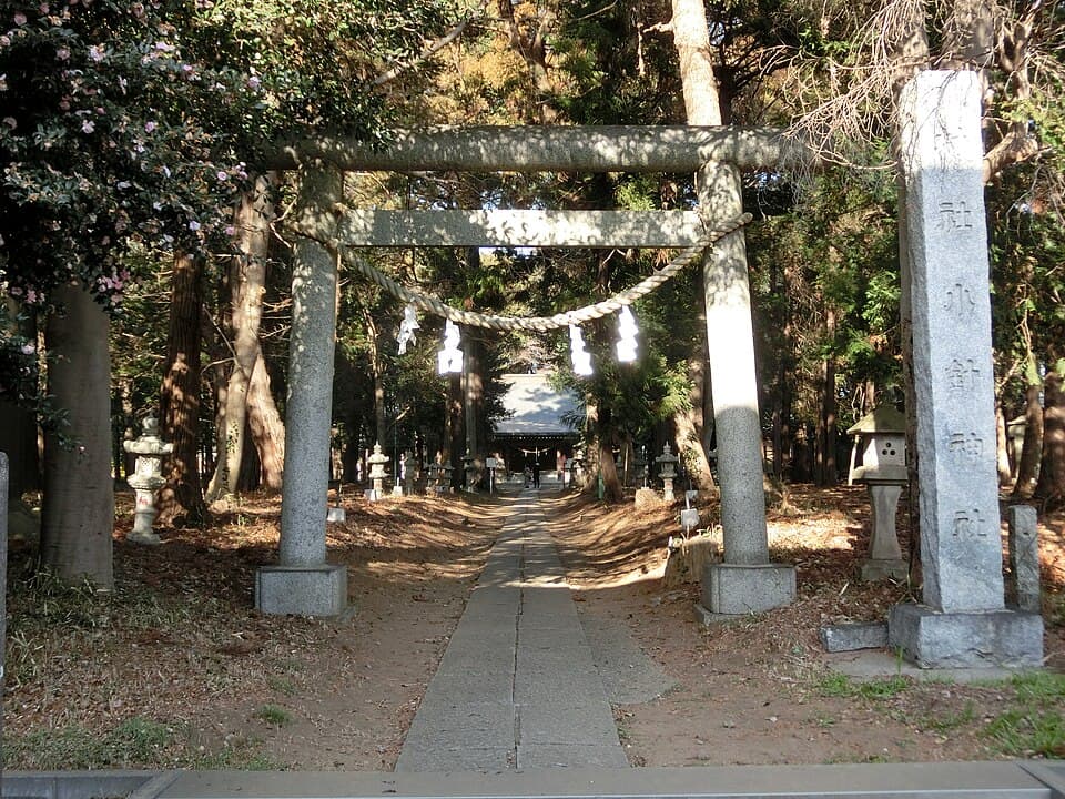 緑に囲まれた静かな境内で家族そろって参拝