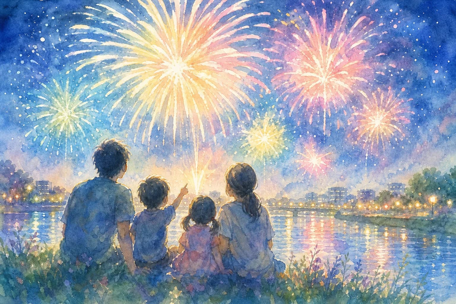 那珂川の清流とともに、地域に根づいた花火を観覧
