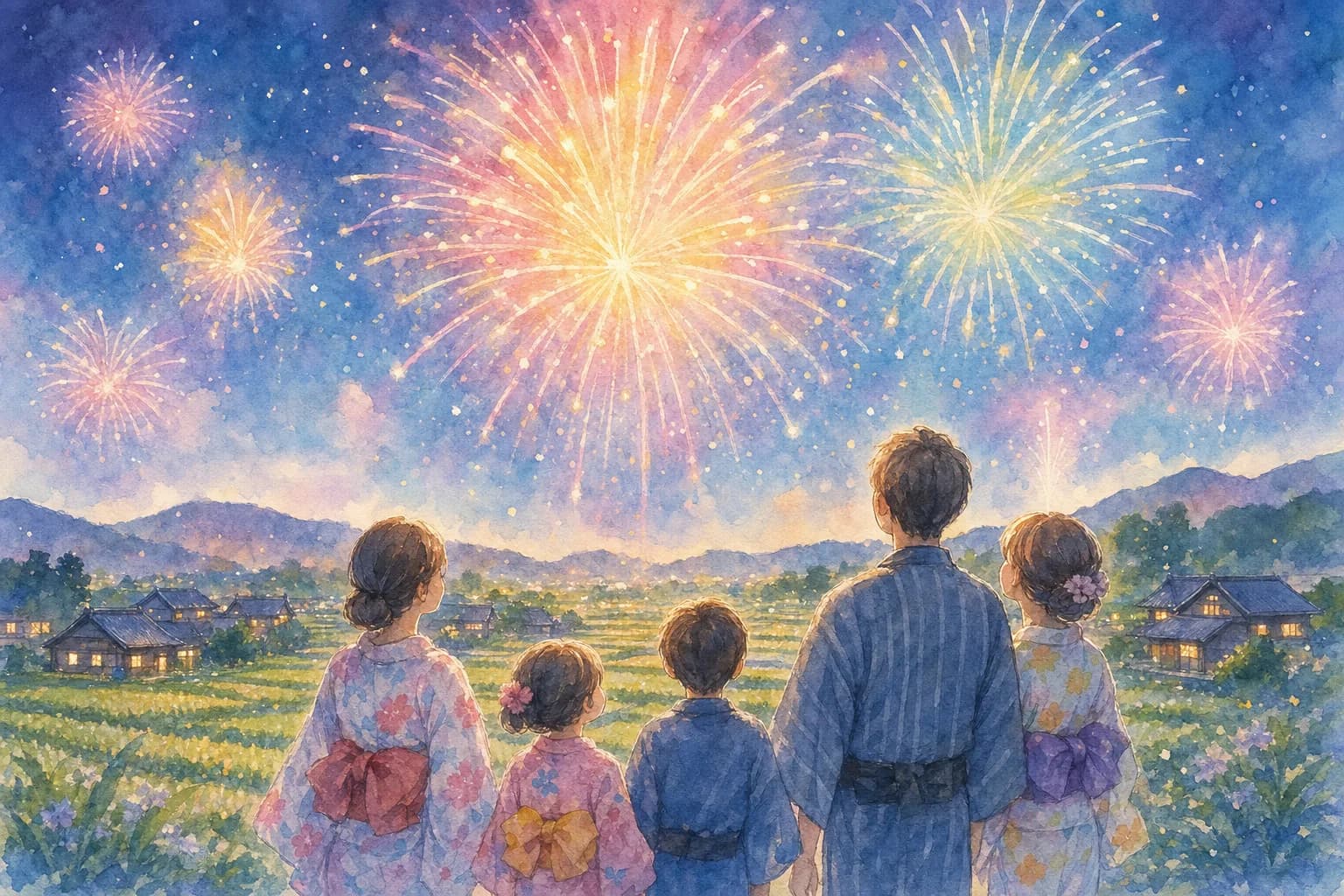 地域に根ざした夏まつりの締めくくりに打ち上がる花火