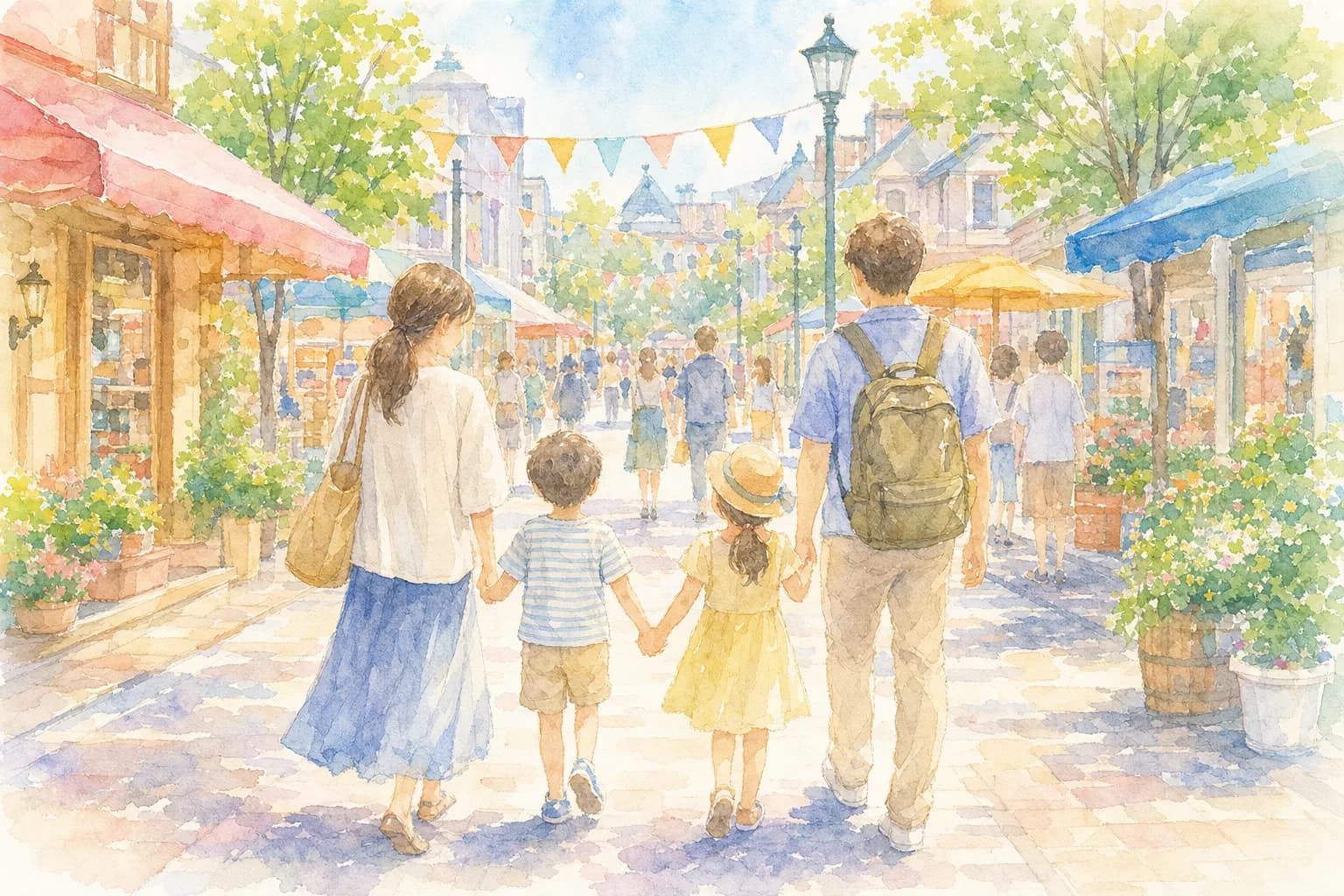 夕食の買い出しと商店街散策で花火気分を高める