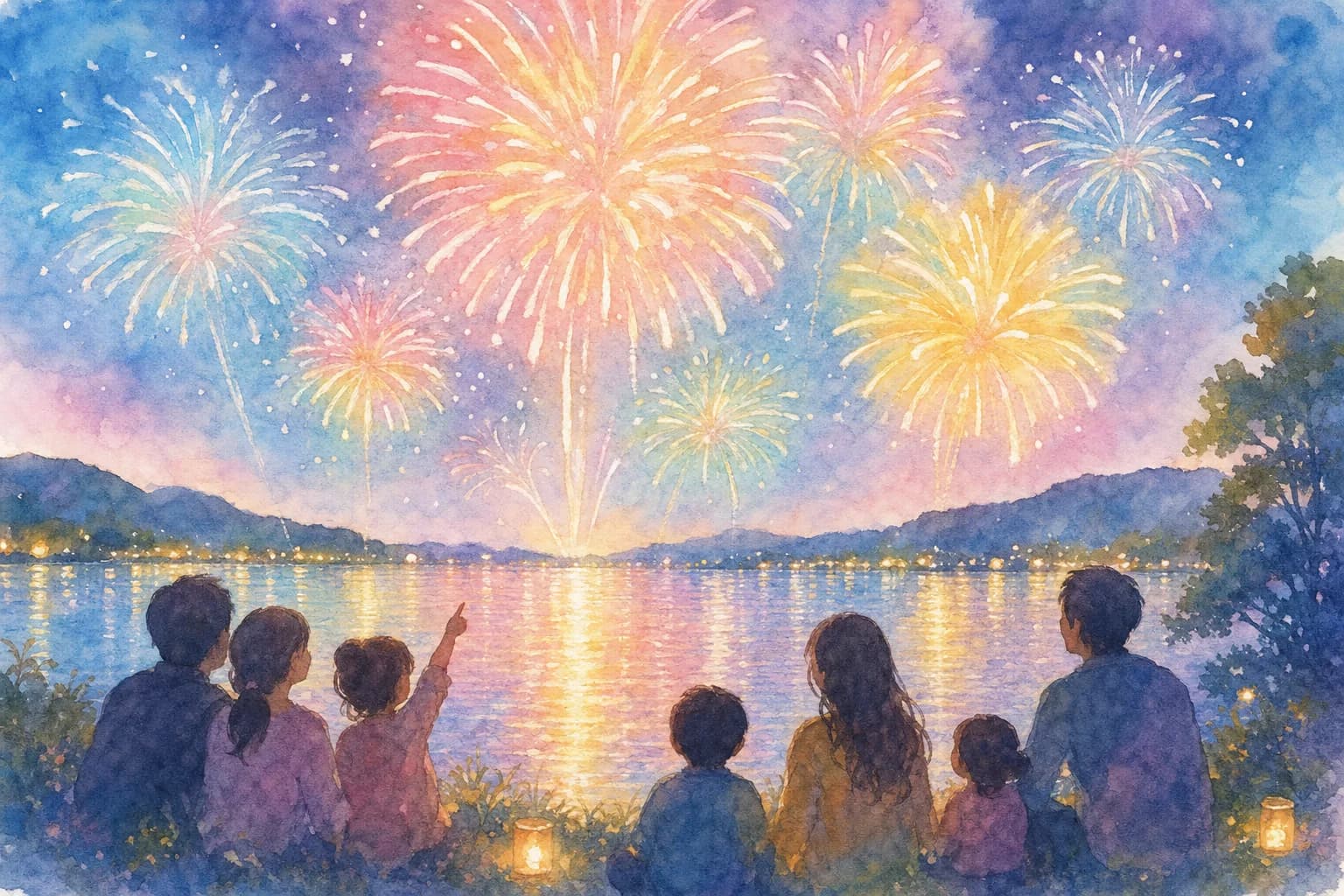 約2,200発、宍道湖の夜空と湖面を彩る花火を観覧