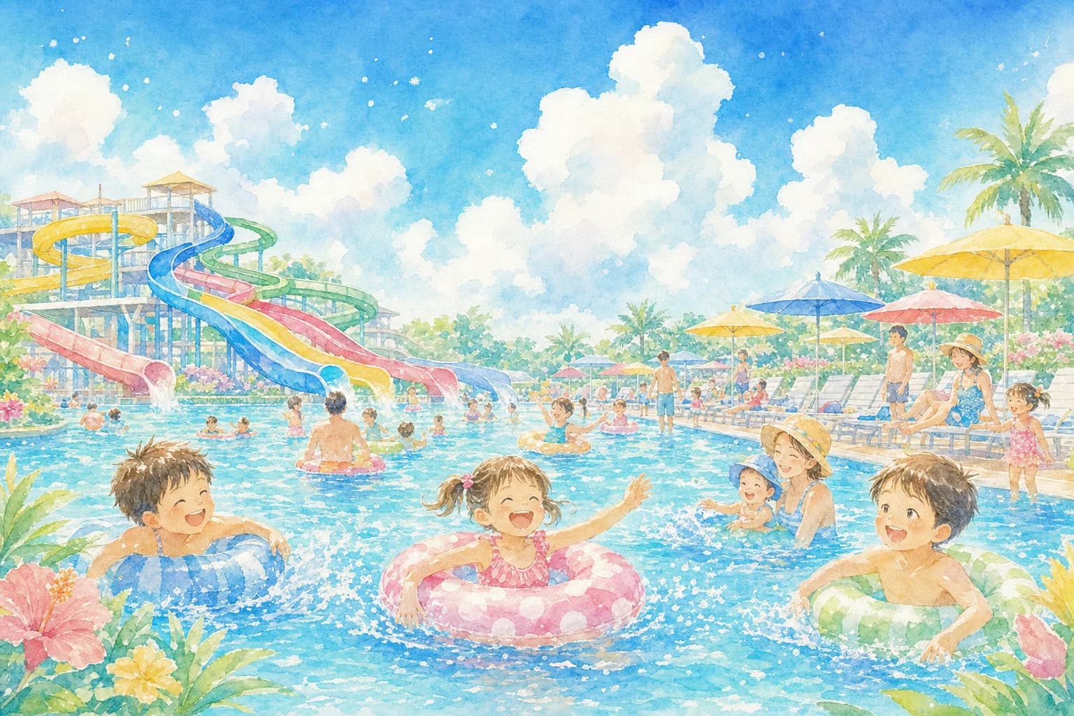 ジャンボスライダーとジャブリンタウンで夕方まで水遊びを満喫