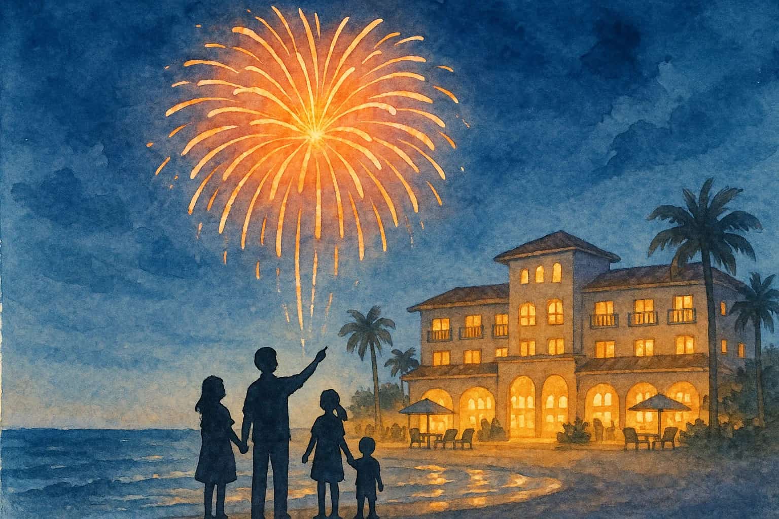 2026年 ホテル日航アリビラ 夏限定打ち上げ花火 1日満喫コース