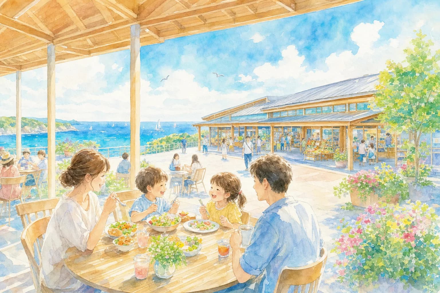 海を望む道の駅でお昼ごはんとお土産探し