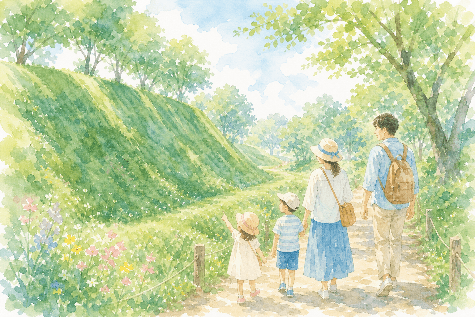 土塁と堀の跡が残る中世の城跡