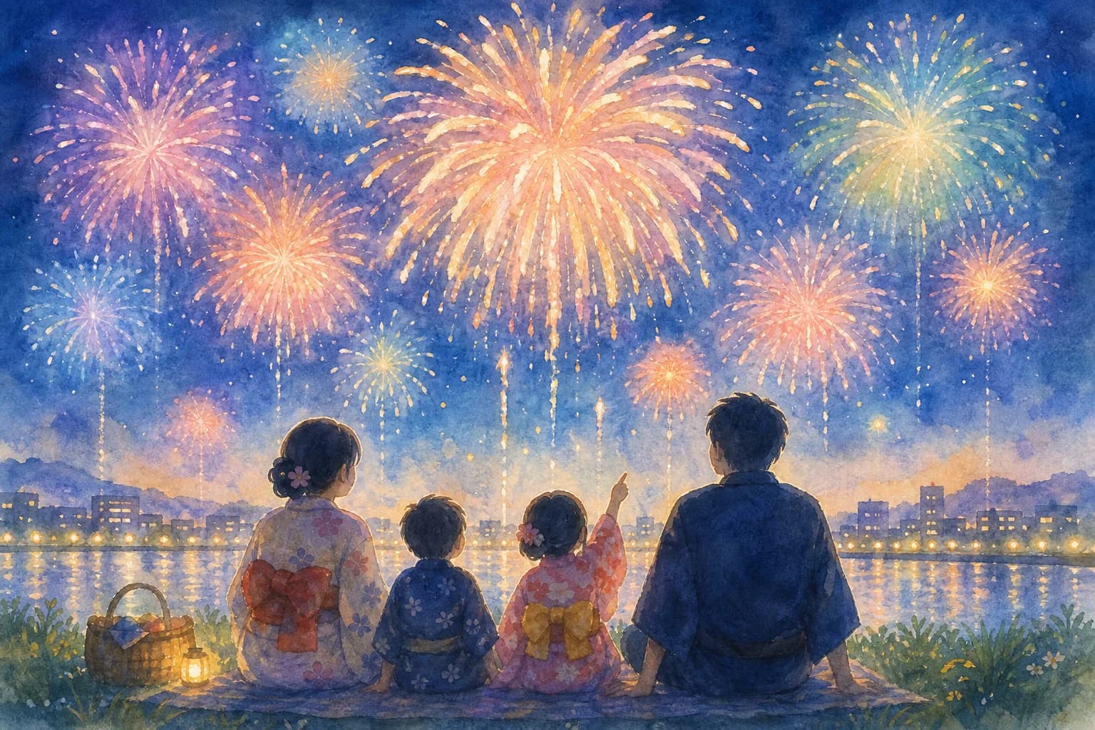 約5,000発が北上川の夜空を彩る花火大会