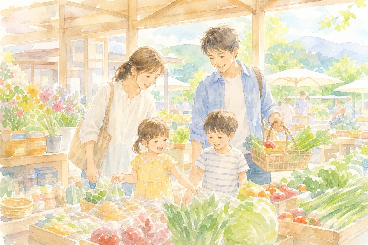 地元の特産品をのぞいて昼ごはんを調達