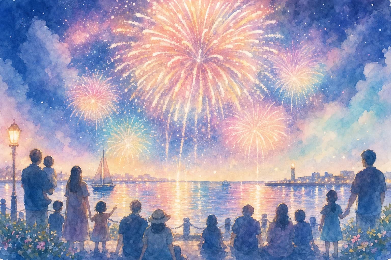 約3,000発、太平洋を望む夜空を彩る花火を観覧