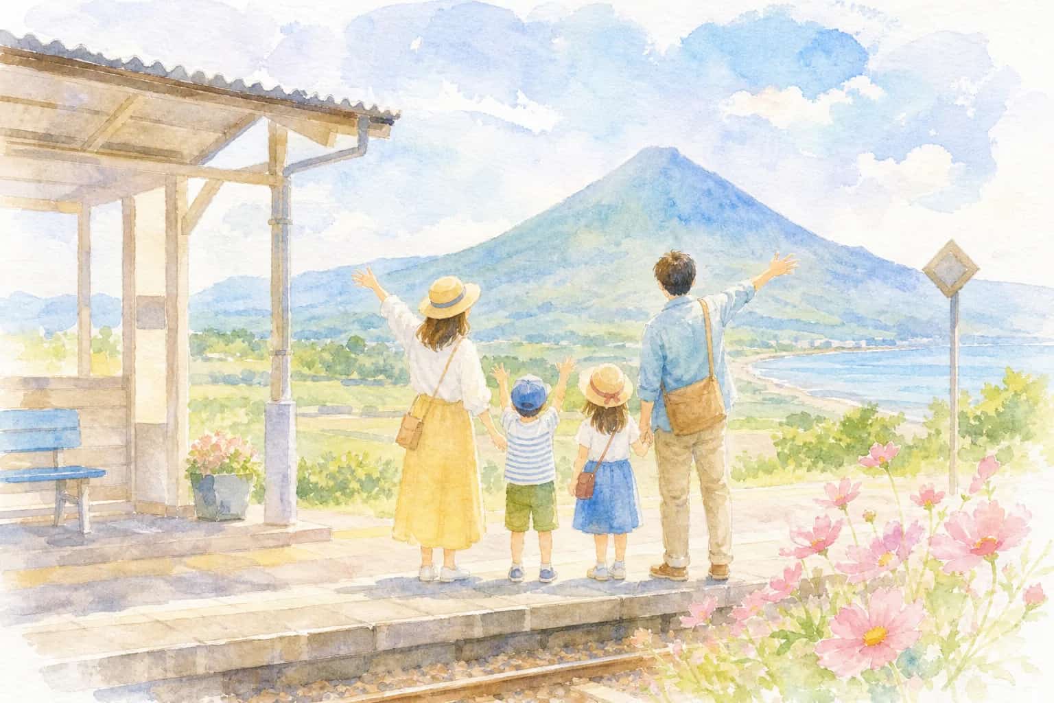 JR 일본 최남단 니시오야마역 안내비(JR日本最南端の西大山駅 案内碑)