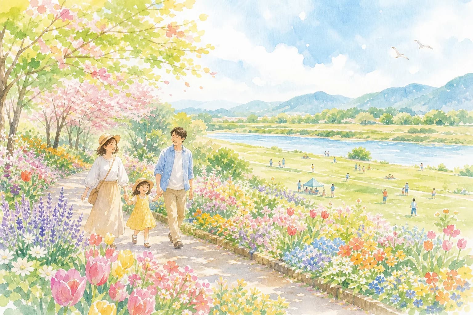 四季の花々が彩る園内をゆったり散策