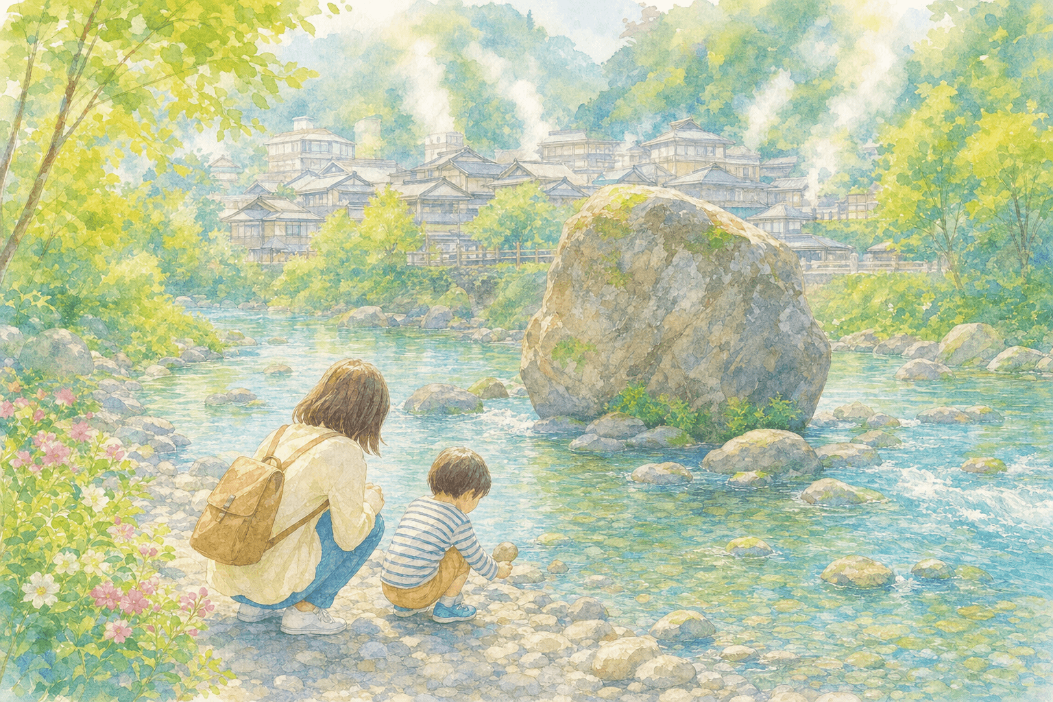 三滝川の巨岩と清流がつくる景勝地を散策、湯の街情緒を満喫