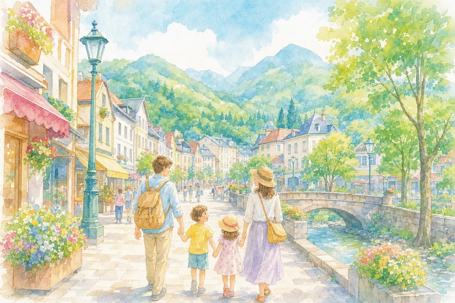 Walk the street in front of the station, experience the town's atmosphere, and satisfy your hunger