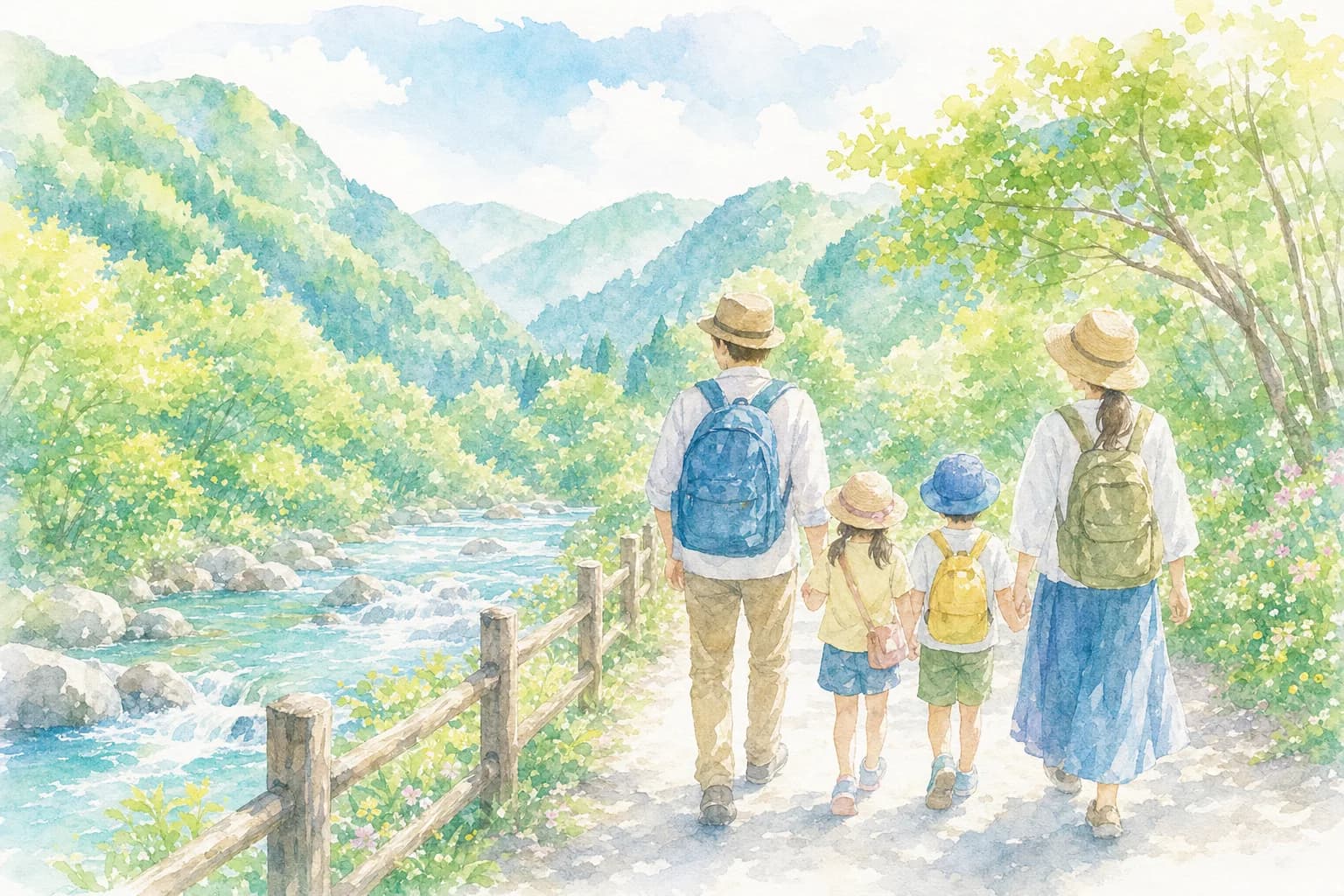 渓流沿いの遊歩道で涼やかな渓谷美を散策