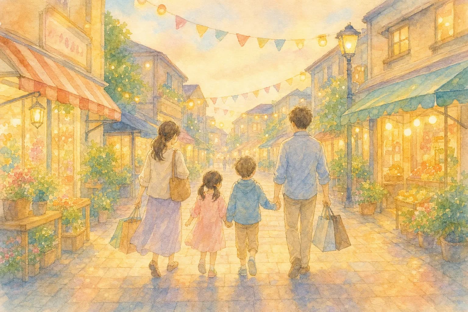 夕食を調達し、花火観覧に備えてひと休み