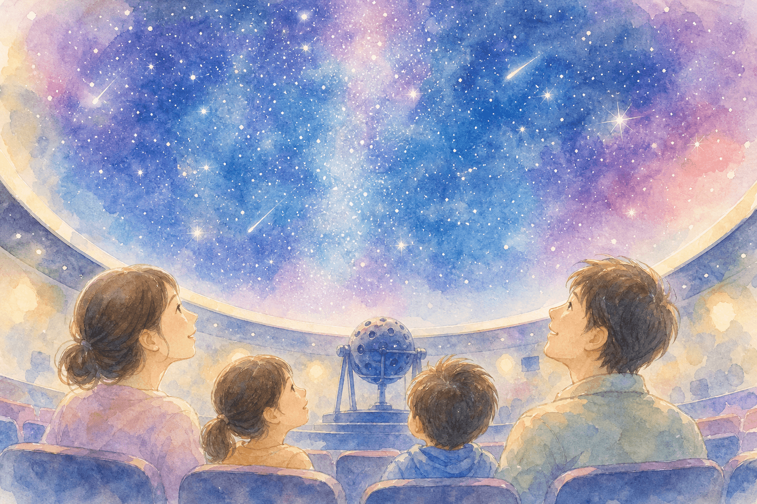 プラネタリウムで夏の星空を学ぶ