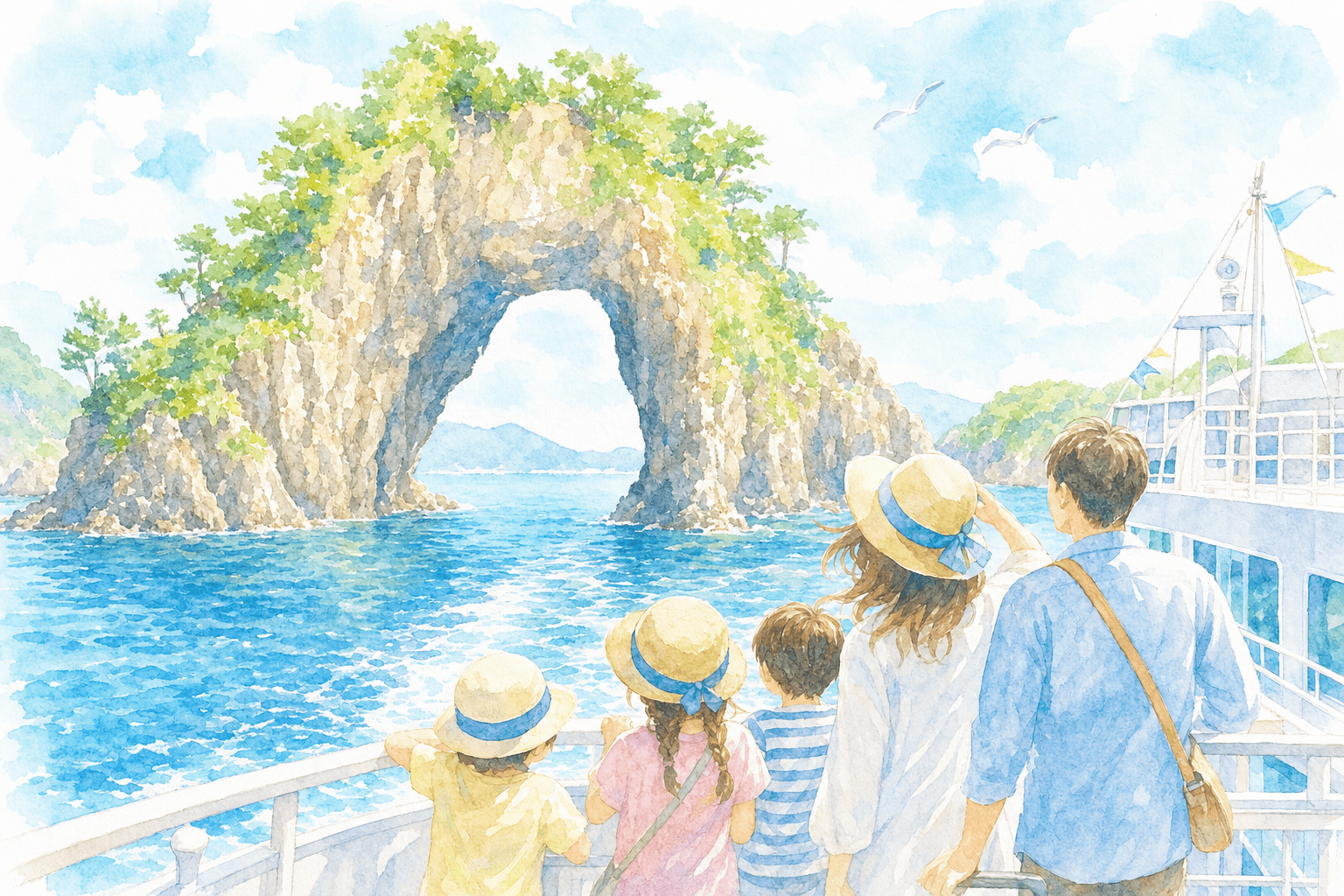 乘坐蘇洞門遊覽船巡遊海蝕洞穴,眺望港口市集享用海鮮午餐