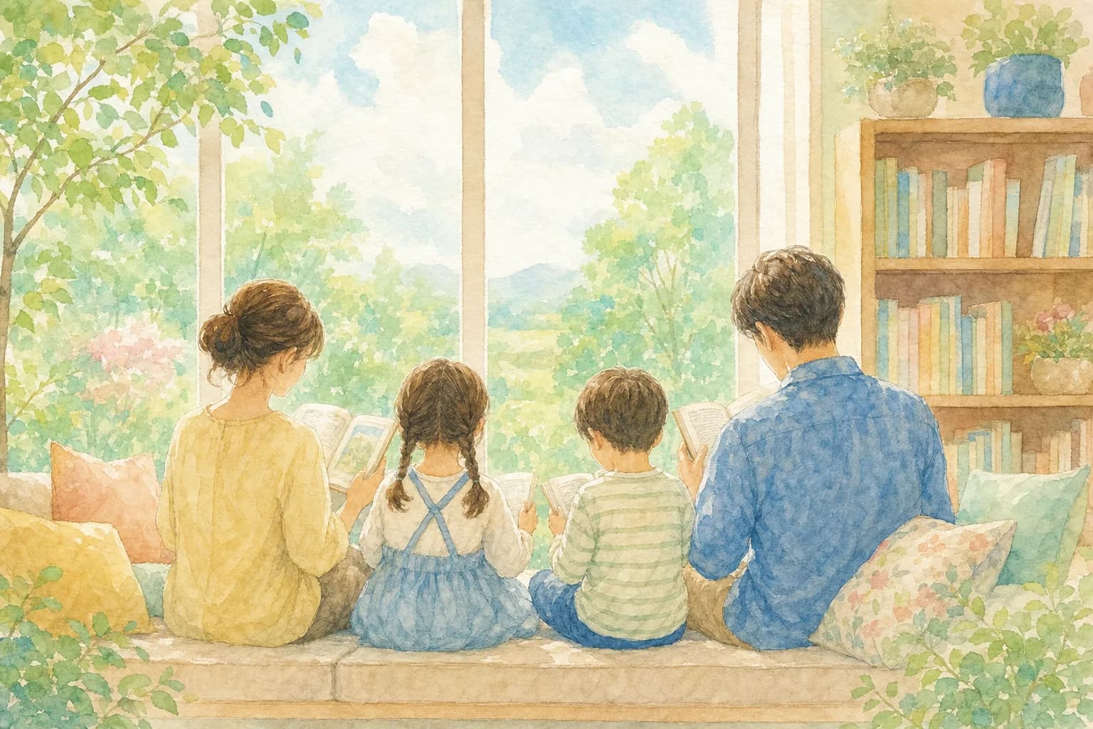 館内で涼みながら読書や休憩、夏の日差しから一息つく