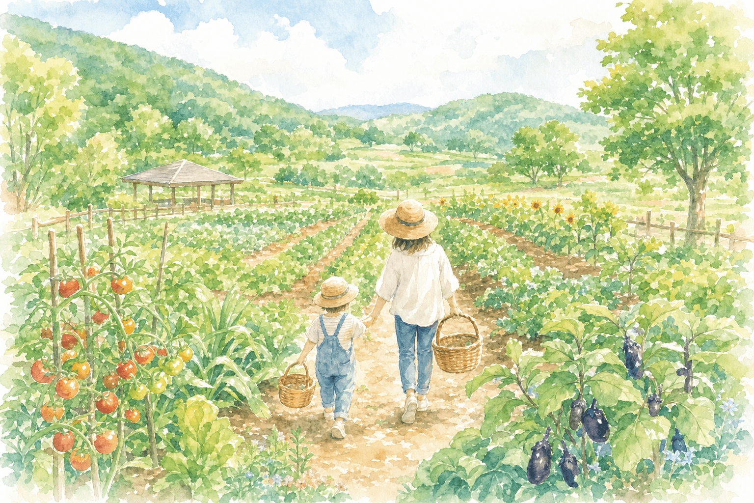 地元野菜の農家レストランと収穫体験の里山時間