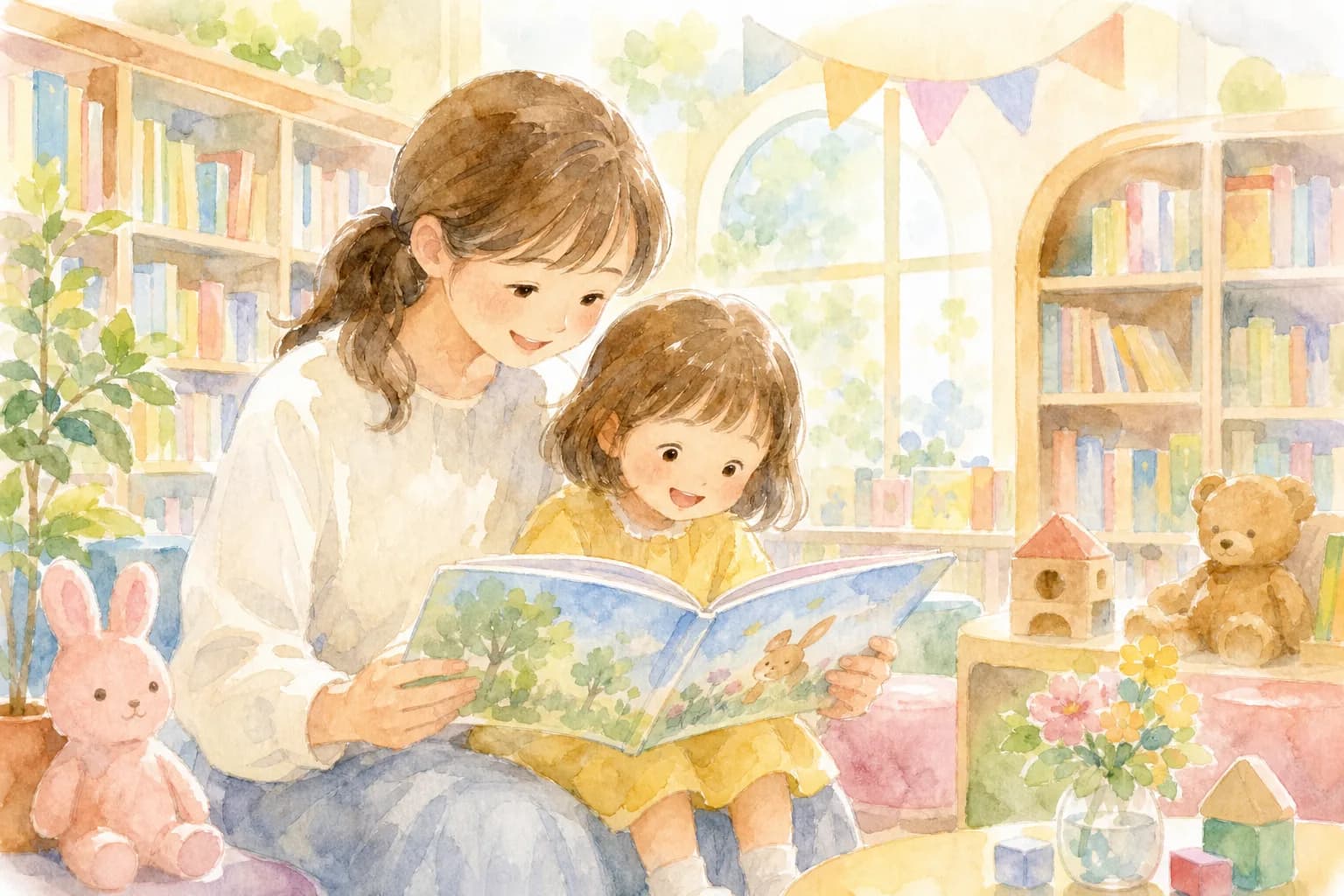 涼しい館内で絵本や図鑑を読んでのんびり過ごす