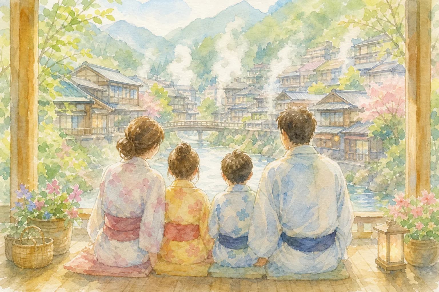 湯けむり漂う山里の温泉郷にふれる
