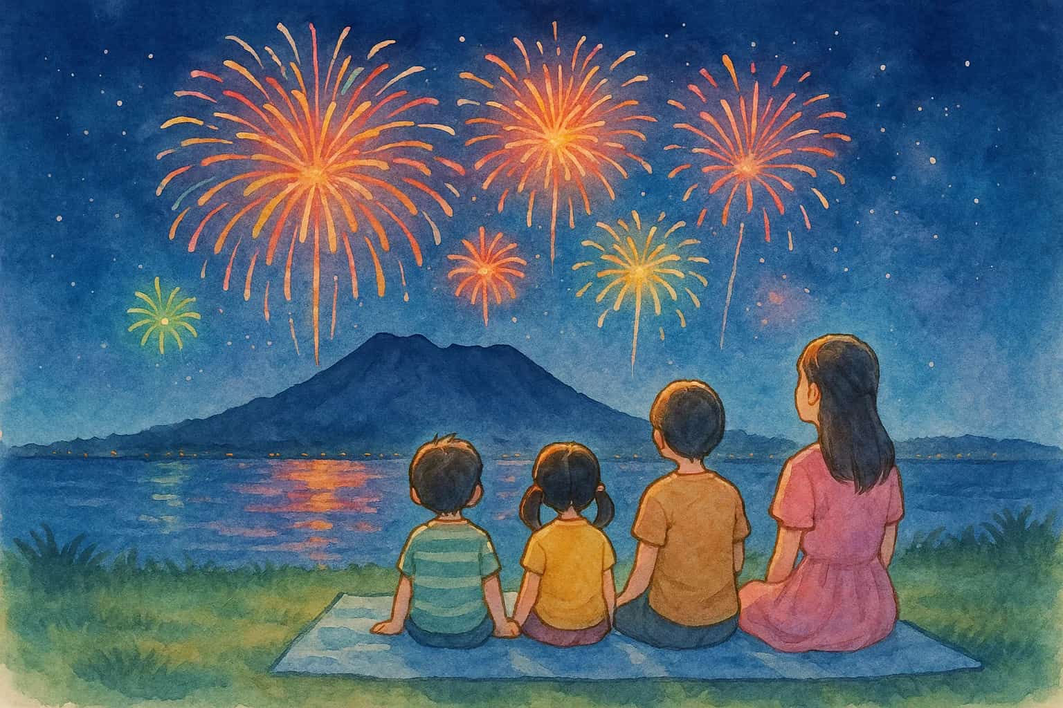2026年 錦江湾ナイトクルーズ花火 1日満喫コース