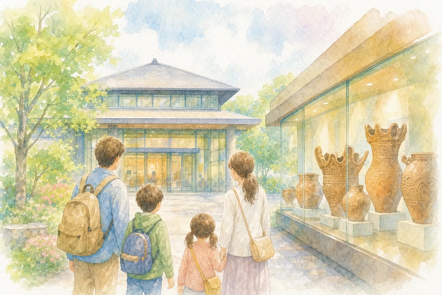 浅間山麓で出土した縄文土器と当時の暮らしを見学