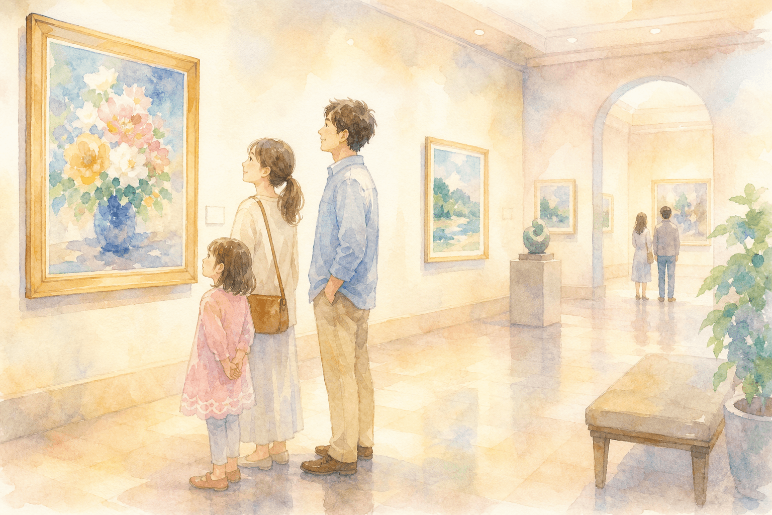落ち着いた展示室で芸術鑑賞をしながら涼をとる