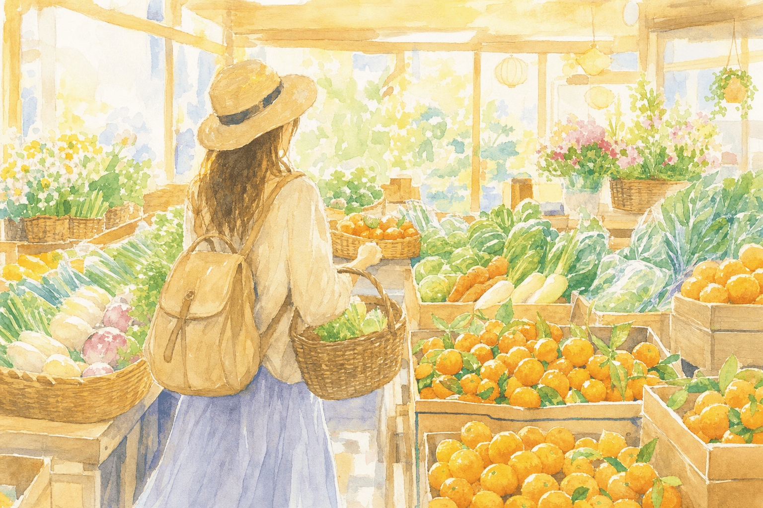 完熟きんかんと朝採れ野菜が並ぶ旅の玄関口