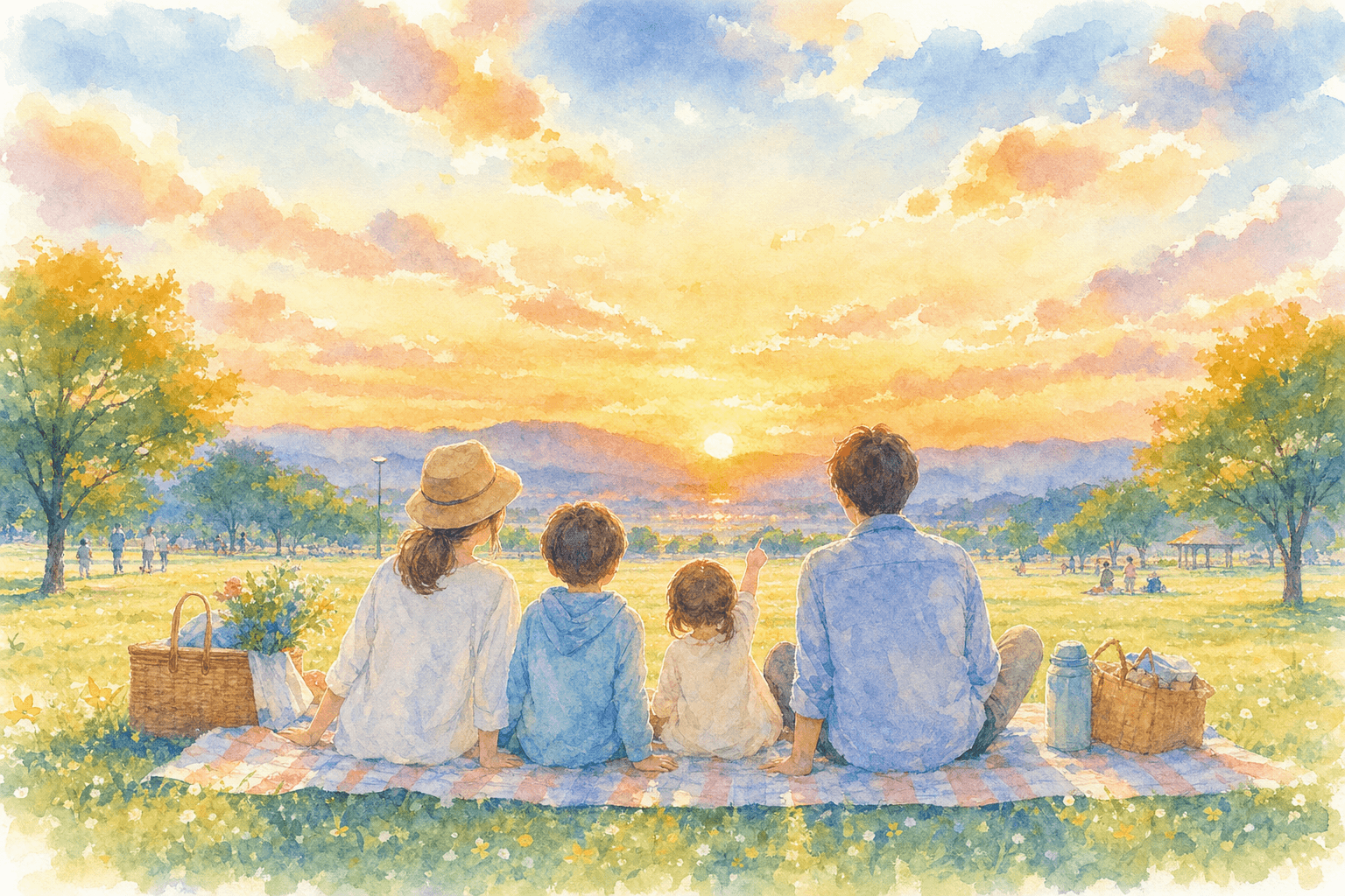 運動公園に早めに入り、夕食を済ませて場所を確保