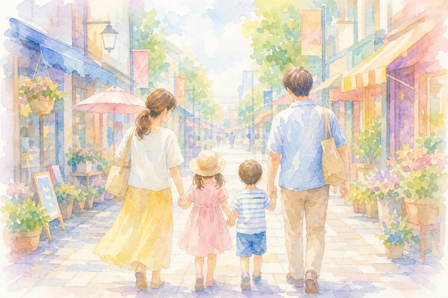 地元のお店で買い物とおやつタイム