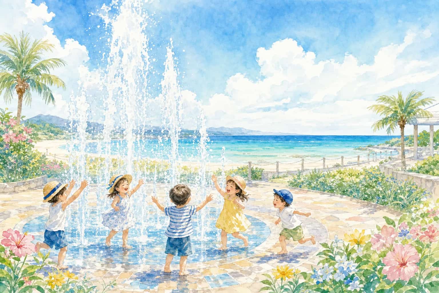 2026年 海の公園 なぎさ広場の噴水 1日満喫コース