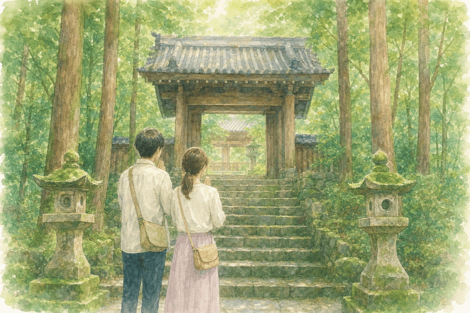 滝の入口に佇む不動明王ゆかりの古刹で静かにお参りとひと休み