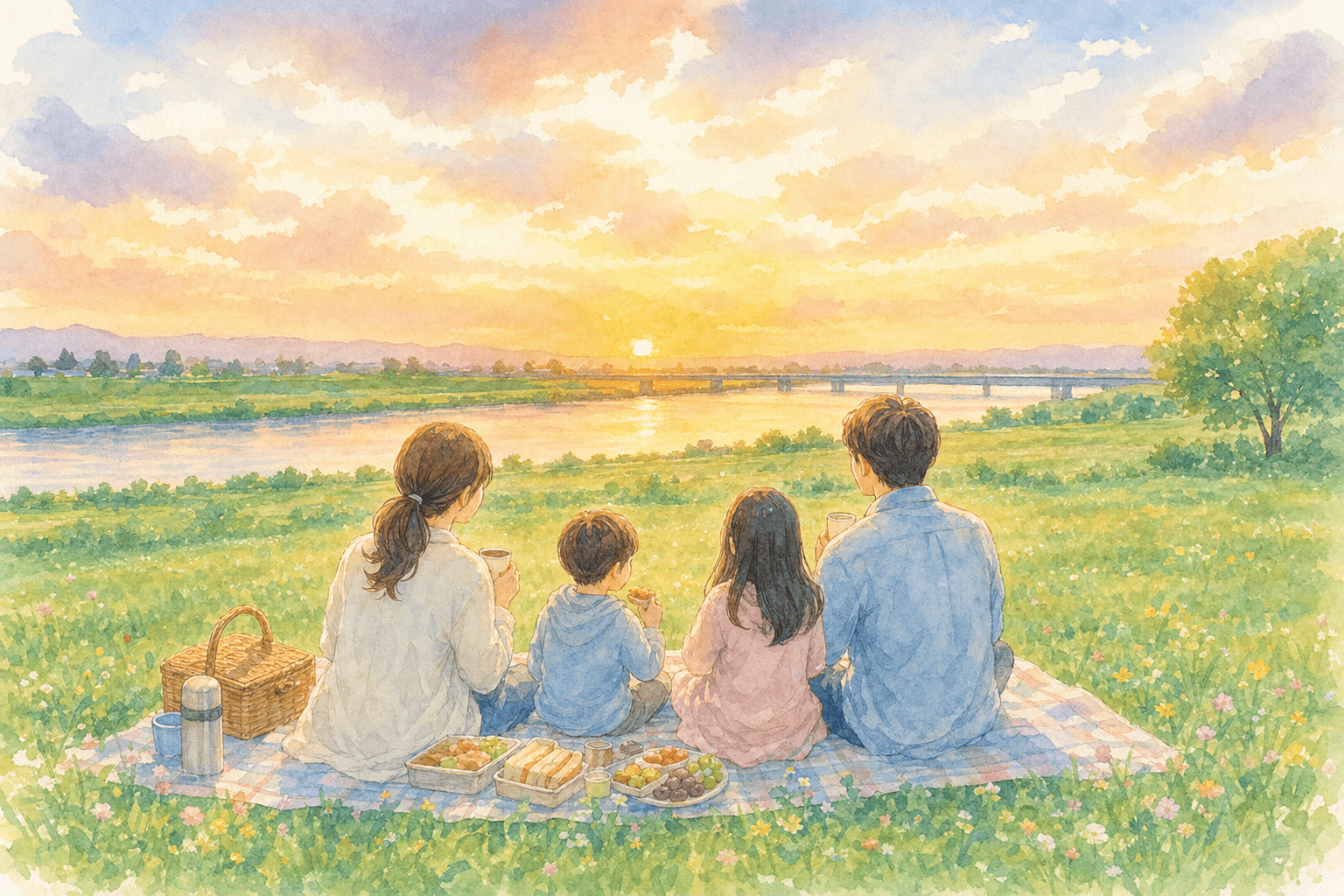広大な芝生で場所取り、屋台グルメで夕食をとりながら開演待ち