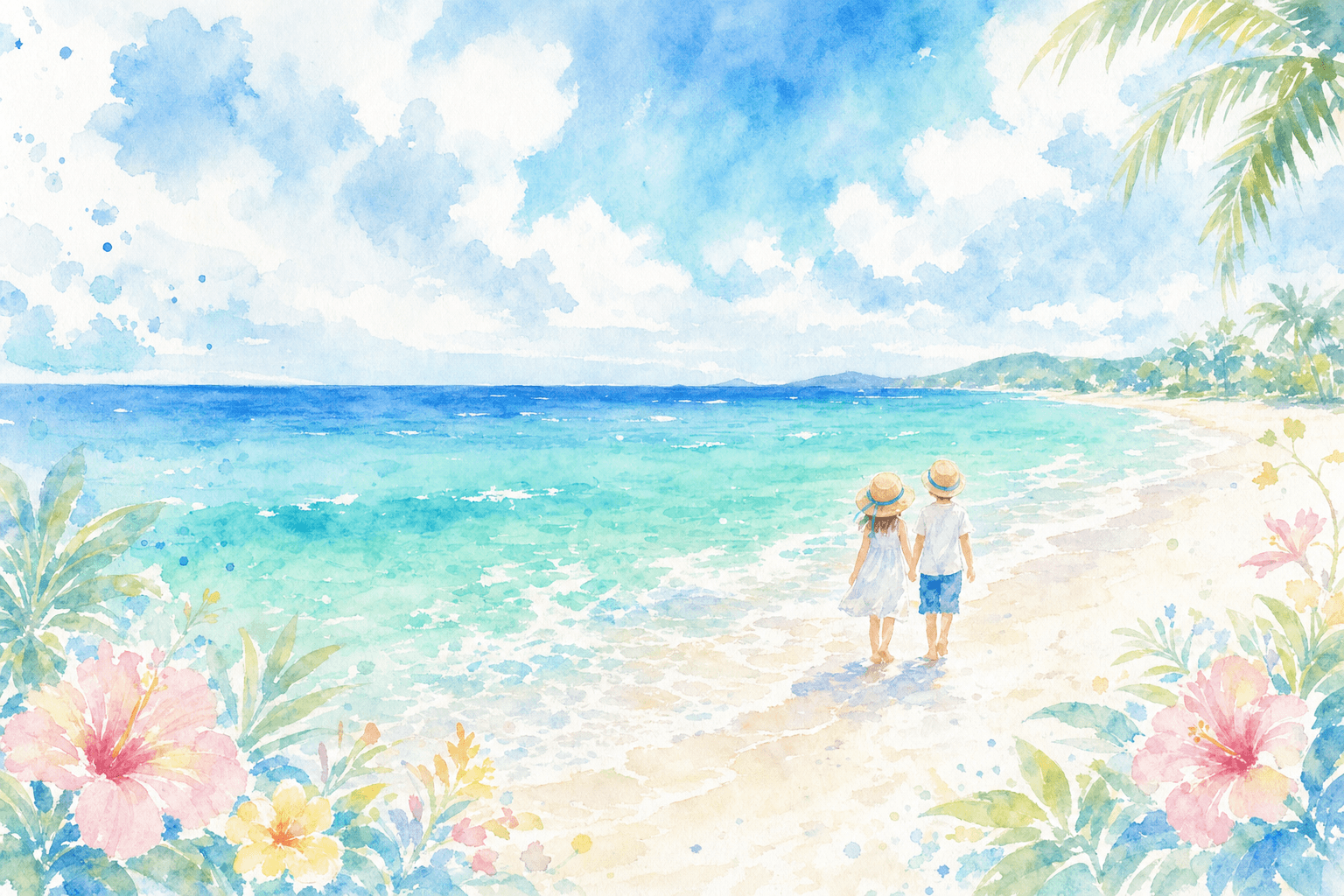 日本一美しいと称される白砂とエメラルドの海辺さんぽ