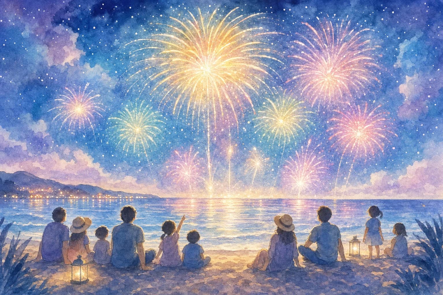 約4,000発の花火が若狭湾の夜空を彩る