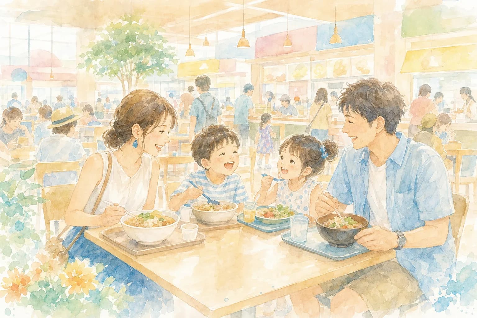 柏崎駅前の商業施設で昼食