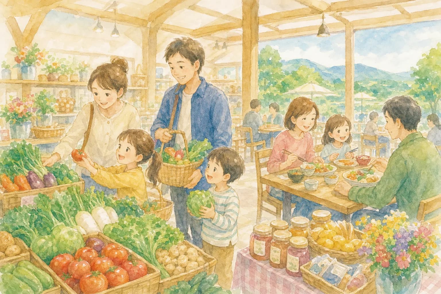 地元の食事で腹ごしらえしてからプールへ