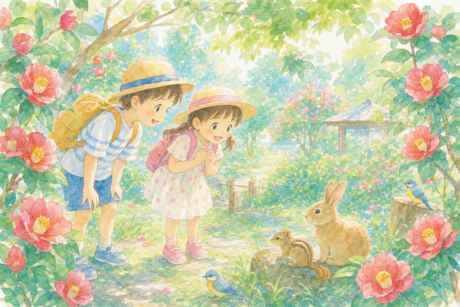 椿花ガーデンと動物園で島の自然とふれあう