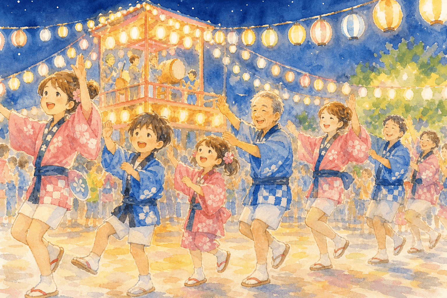 「のんのこ節」に合わせた踊りの本番へ
