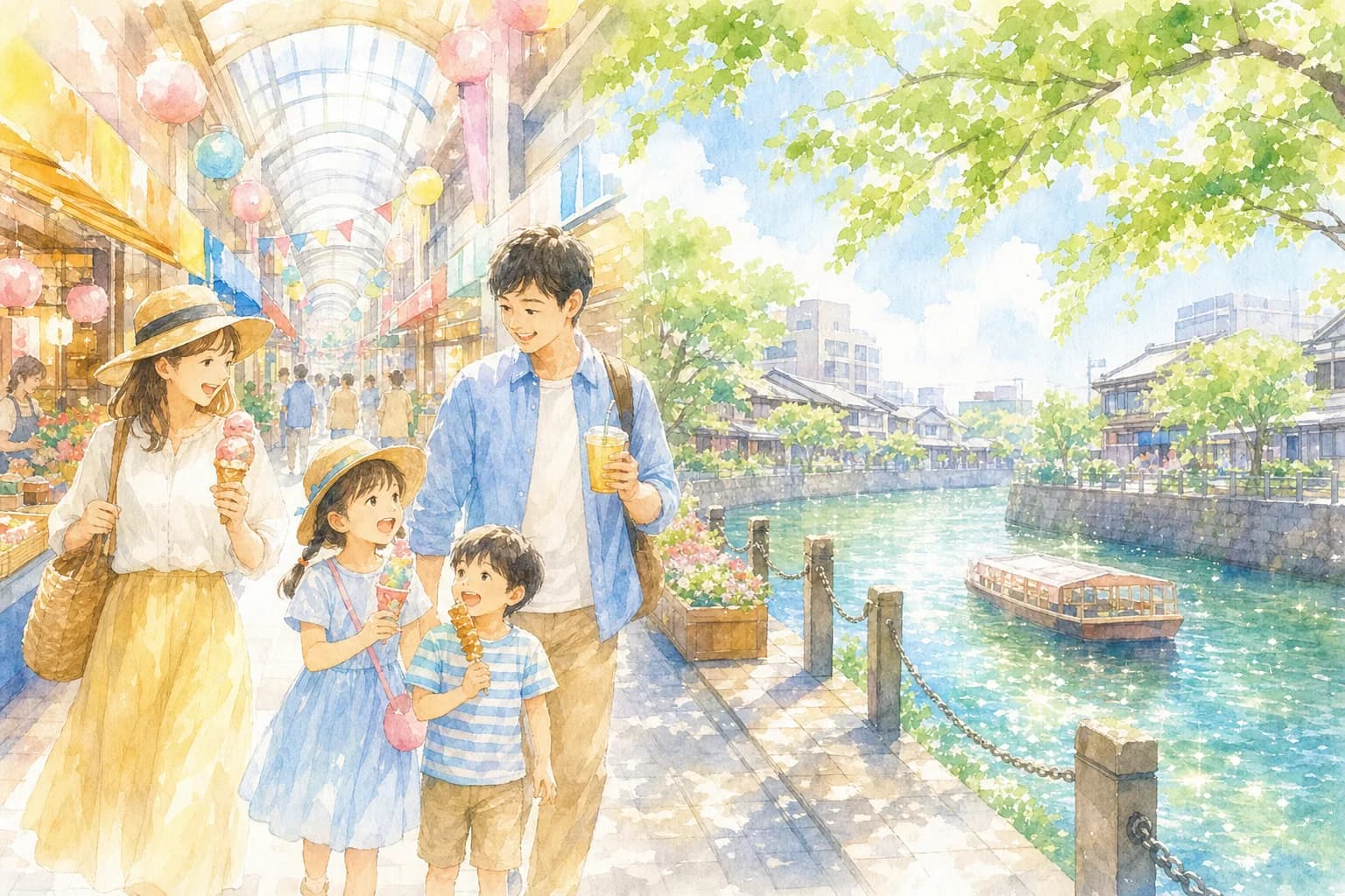 堀川運河沿いの商店街で腹ごしらえ