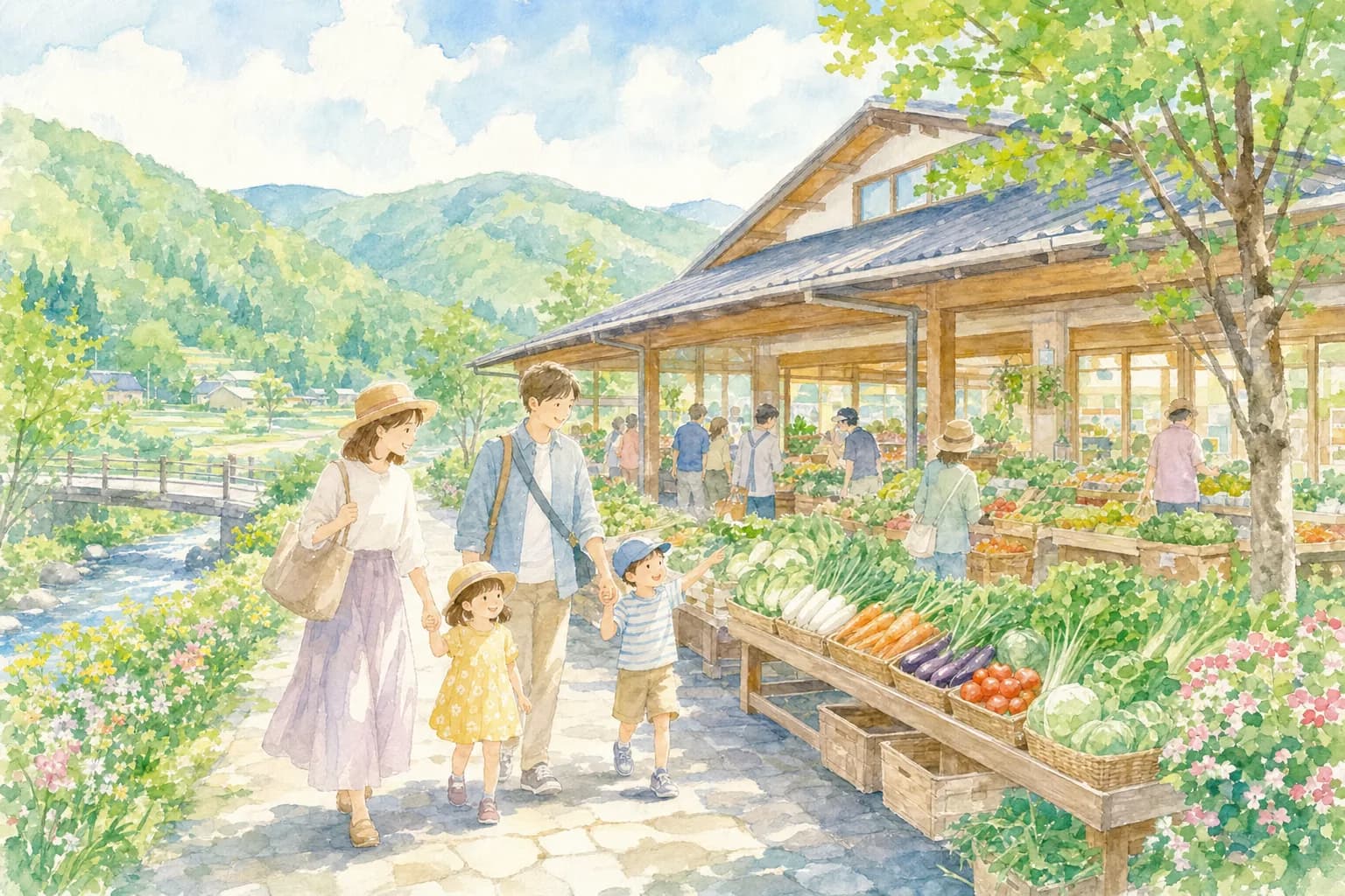 地元の農産物や軽食で腹ごしらえ