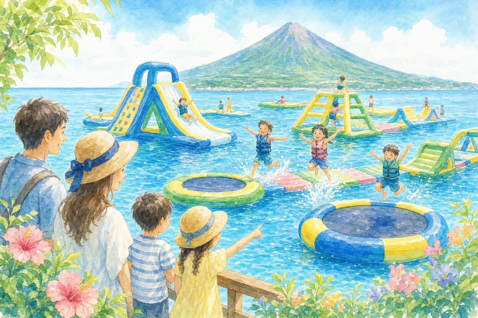 2026年 指宿港海岸 公設海水浴場 水上ふわふわアスレチック 1日満喫コース
