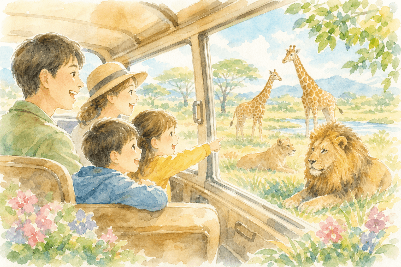 車に乗ったまま野生動物を間近に観察できる人気施設