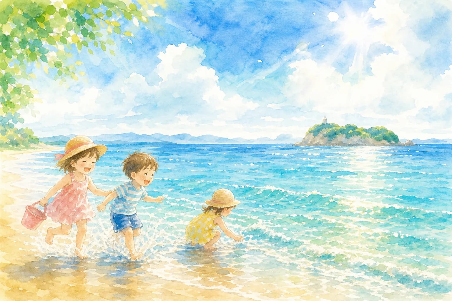 房総の海で夕方まで海水浴