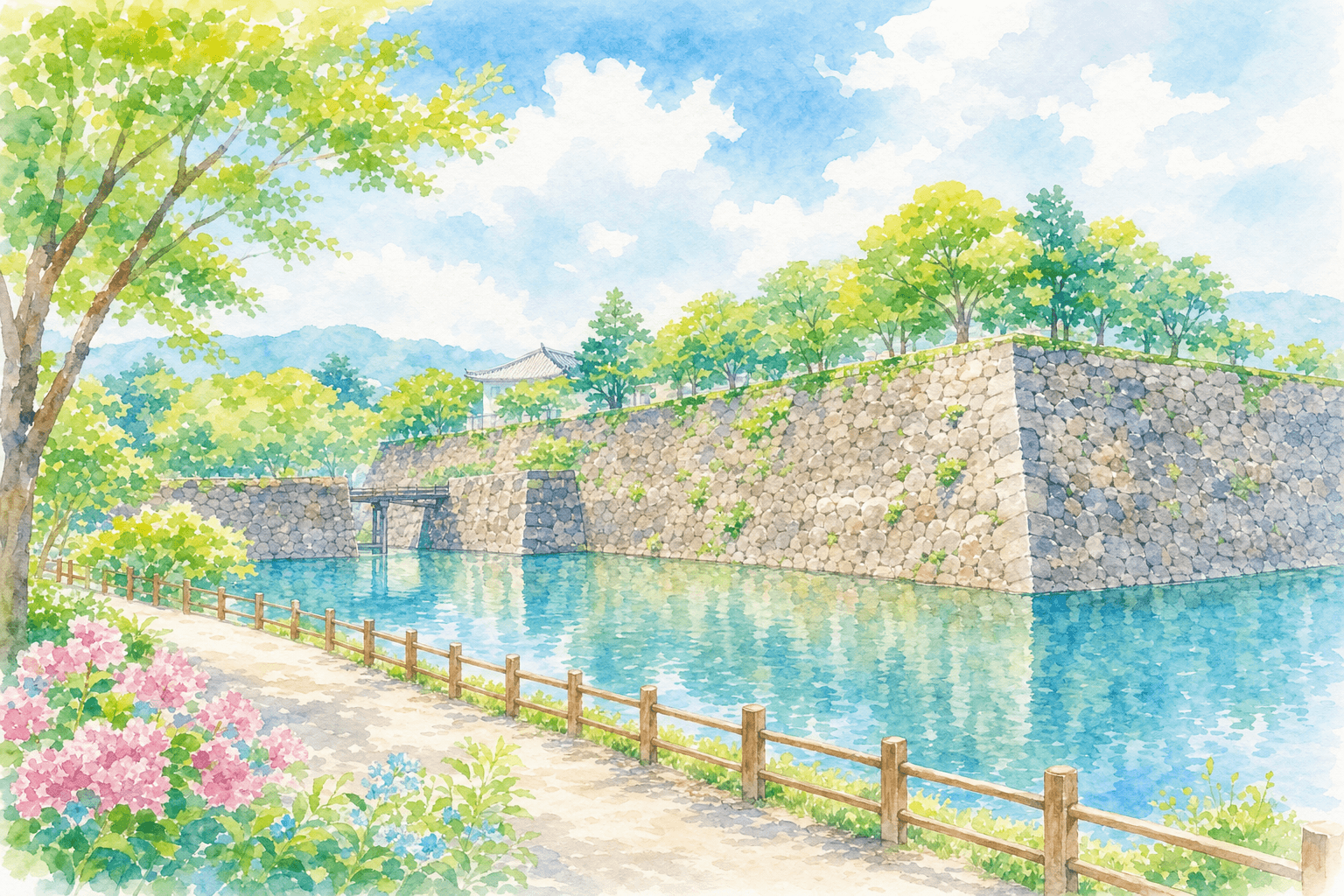 石垣と堀が残る城跡公園で八代の歴史に触れる