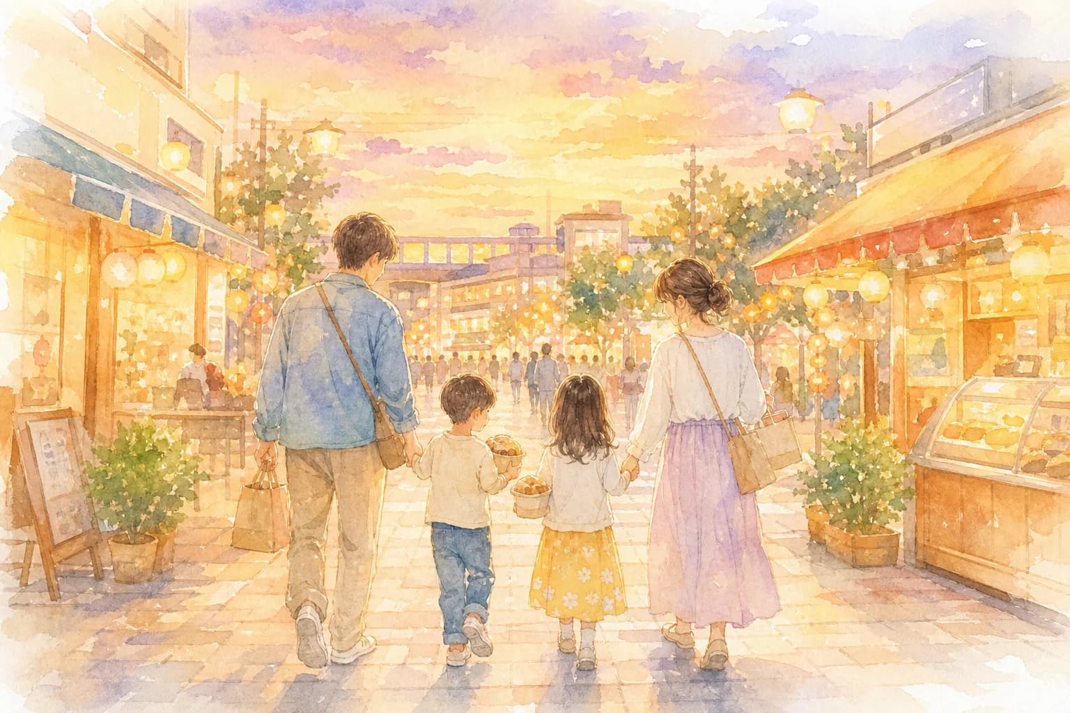 駅前で夕食を調達し、場所取りをしながら開演を待つ