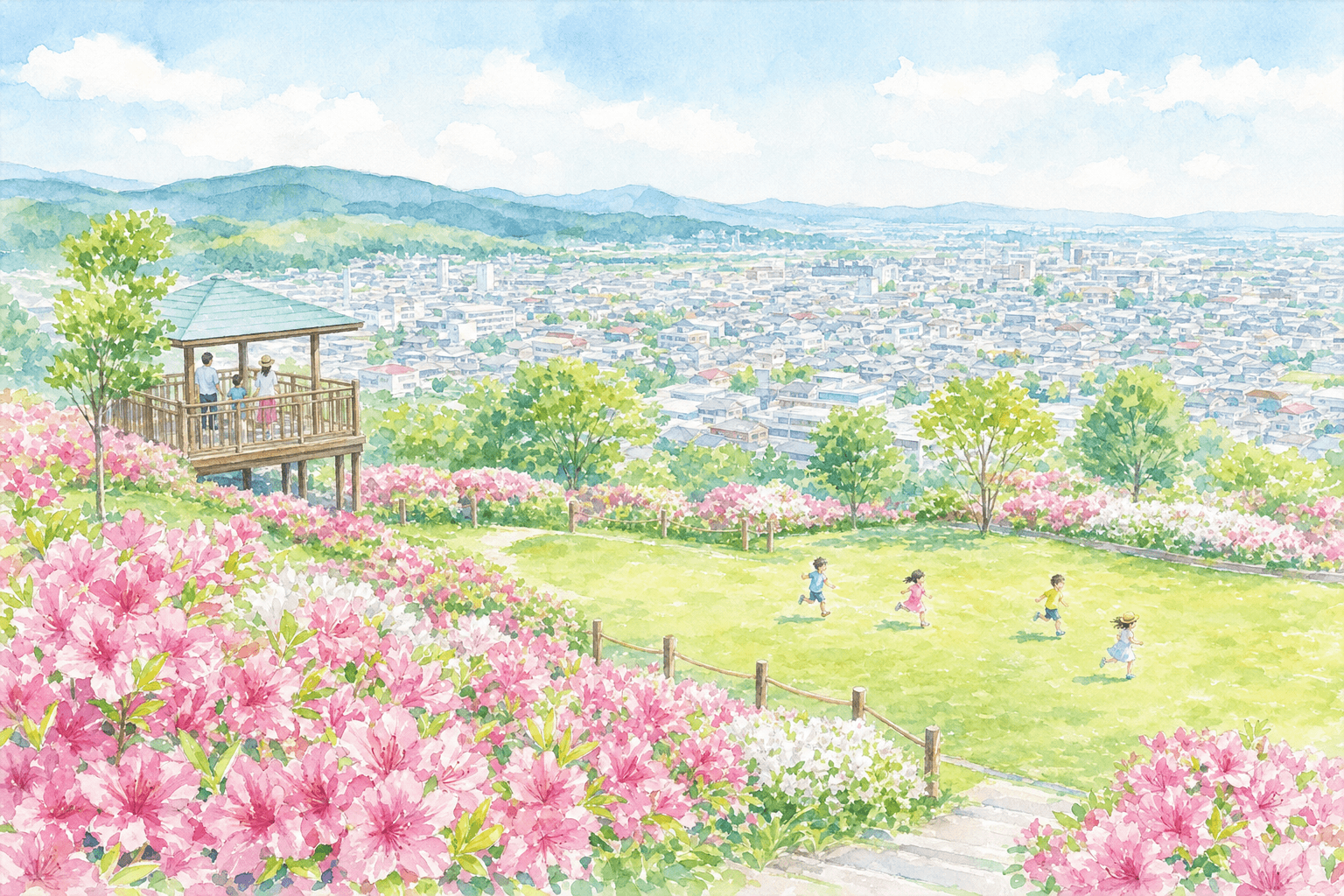 道の駅でお昼をすませ、大型遊具の広場と展望台で思いきり遊ぶ